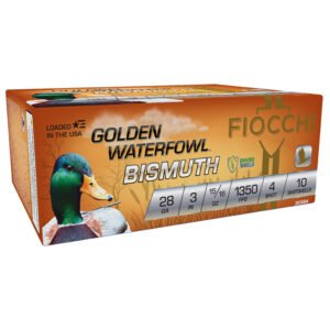 Fiocchi Golden Waterfowl Bismuth Shotgun Ammo 28 Ga. 3 In. 15-16 Oz. 4 Shot 10 Rd.