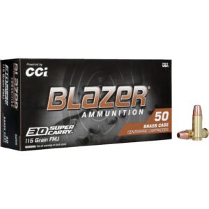 Cci Blazer Brass Pistol Ammo 30 Super Carry 115 Gr. Fmj 50 Rd.