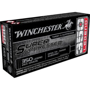 Winchester Super Suppressed Rifle Ammo 350 Legend 265 Gr. Open Tip Range 20 Rd.