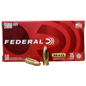 Federal Champion Bulk Training Pistol Ammo 9mm 115 Gr. Fmj 500 Rd.
