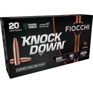 Fiocchi Knock Down Rifle Ammo 243 Win. 80 Gr. Copper Hp 20 Rd.