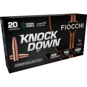 Fiocchi Knock Down Rifle Ammo 308 Win. 150 Gr. Copper Hp 20 Rd.