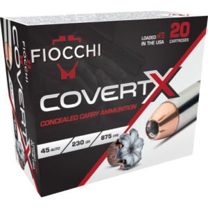 Fiocchi Covertx Pistol Ammo 45 Acp 230 Gr. Jhp 20 Rd.