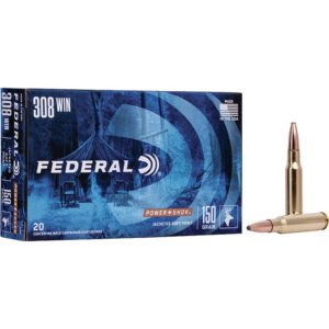 Federal Power-shok Rifle Ammo 308 Win 150 Gr. Jacketed Soft Point 20 Rd.