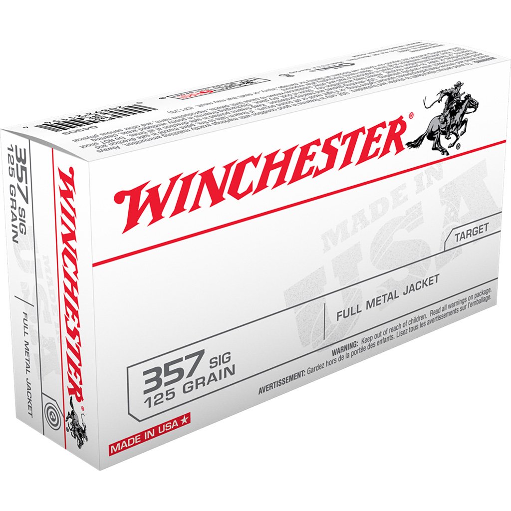 Winchester Usa Pistol Ammo 357 Sig 125 Gr. Fmj 50 Rd.