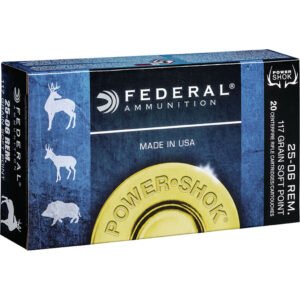Federal Power-shok Rifle Ammo 25-06 Rem 117 Gr. Jacketed Soft Point 20 Rd.