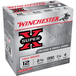 Winchester Super-x High Brass Load 12 Ga. 2.75 In. 1 1-4 Oz. 4 Shot 25 Rd.