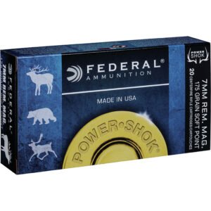 Federal Power-shok Rifle Ammo 7mm Rem Mag 175 Gr. Jacketed Soft Point 20 Rd.