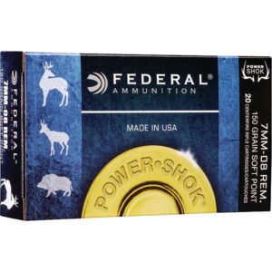Federal Power-shok Rifle Ammo 7mm-08 Rem 150 Gr. Jacketed Soft Point 20 Rd.