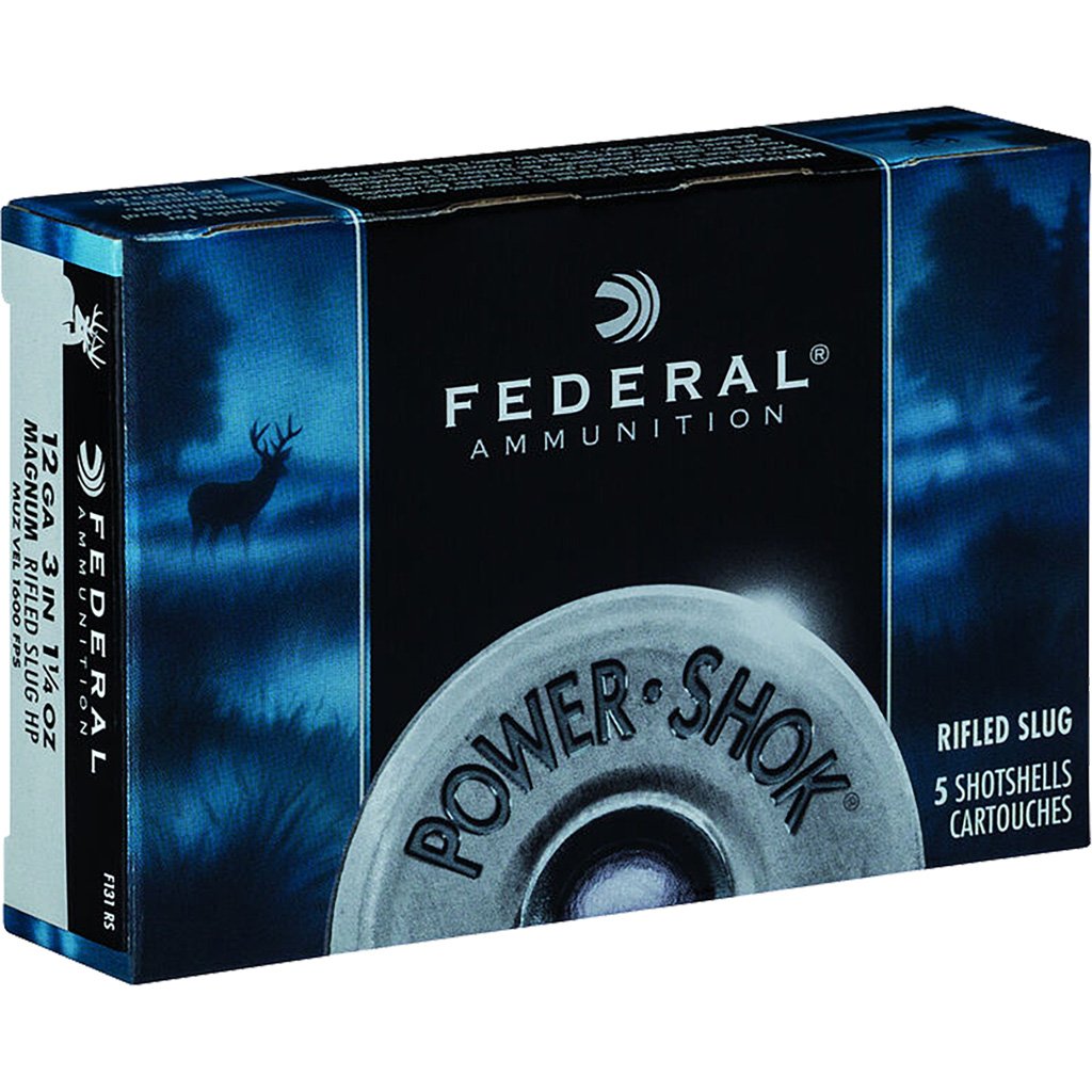 Federal Power-shok Load 12 Gauge 3 In. 1 1-4 Oz. Slug Shot 5 Rd.