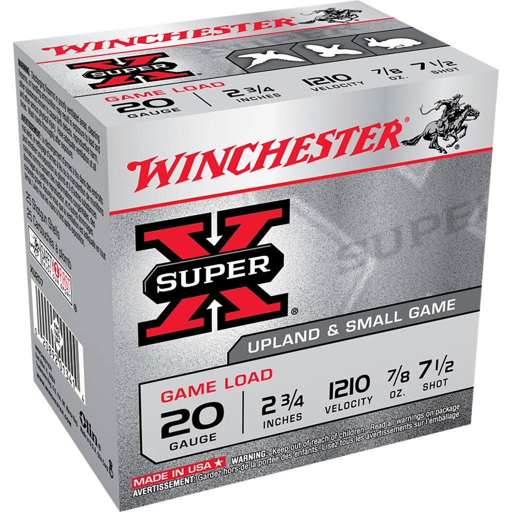 Winchester Super-x Game Load 20 Ga. 2.75 In. 7-8 Oz. 7.5 Shot 25 Rd.