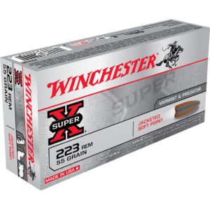 Winchester Super-x Rifle Ammo 223 Rem 55 Gr. Pointed Soft Point 20 Rd.
