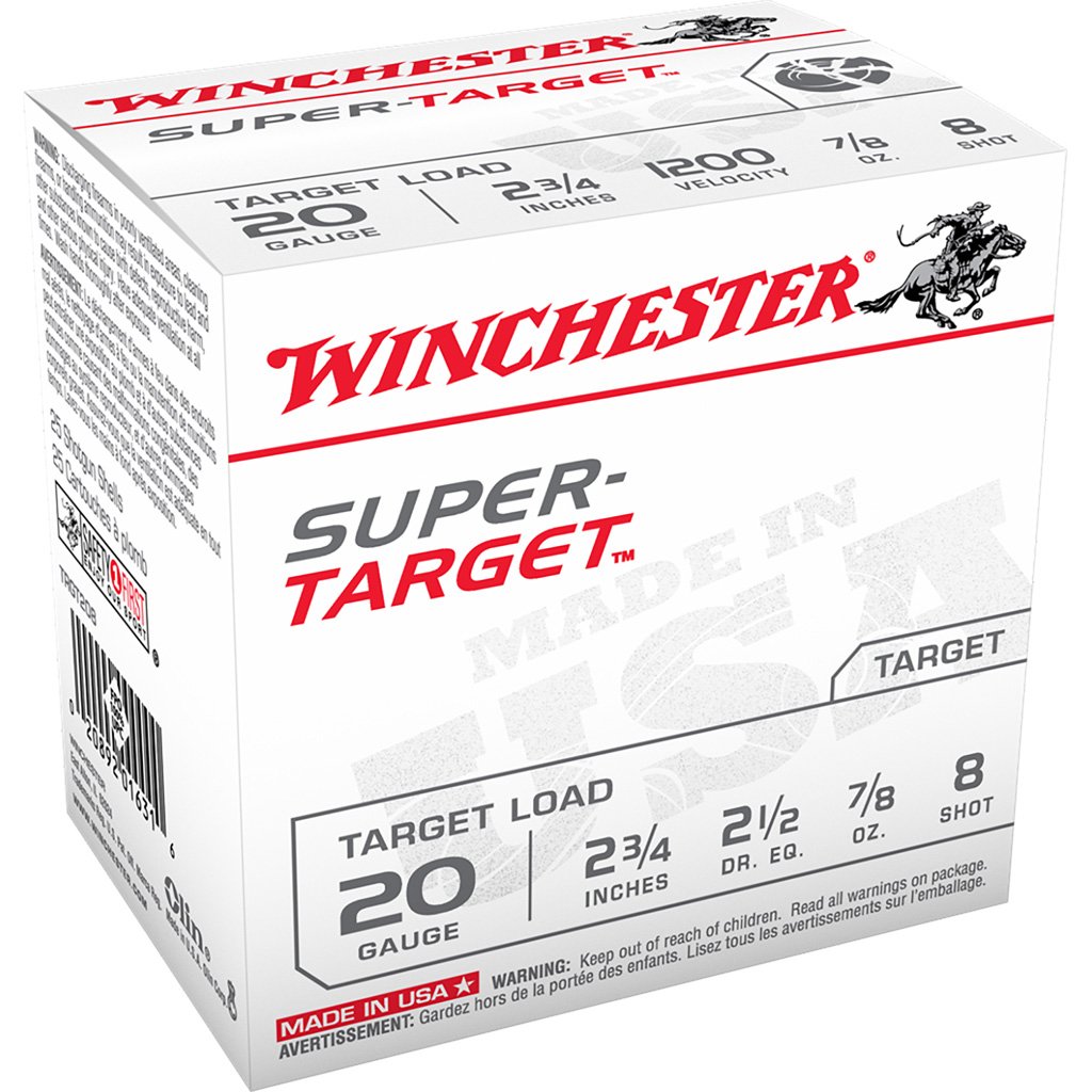 Winchester Super Target Load 20 Ga. 2.75 In. 7-8 Oz. 8 Shot 25 Rd.