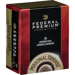 Federal Premium Personal Defense Pistol Ammo 9mm Luger 124. Hydra-shok Jacketed Hp 20 Rd.