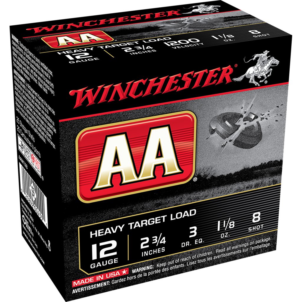 Winchester Aa Heavy Target Load 12 Ga. 2.75 In. 1 1-8 Oz. 8 Shot 25 Rd.