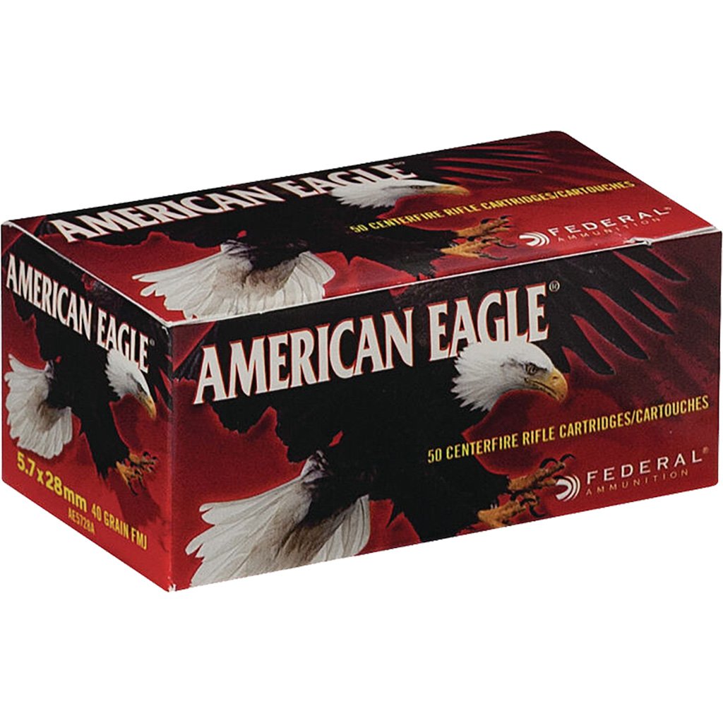 Federal American Eagle Pistol Ammo 5.7x28mm 40 Gr. Fmj 50 Rd.