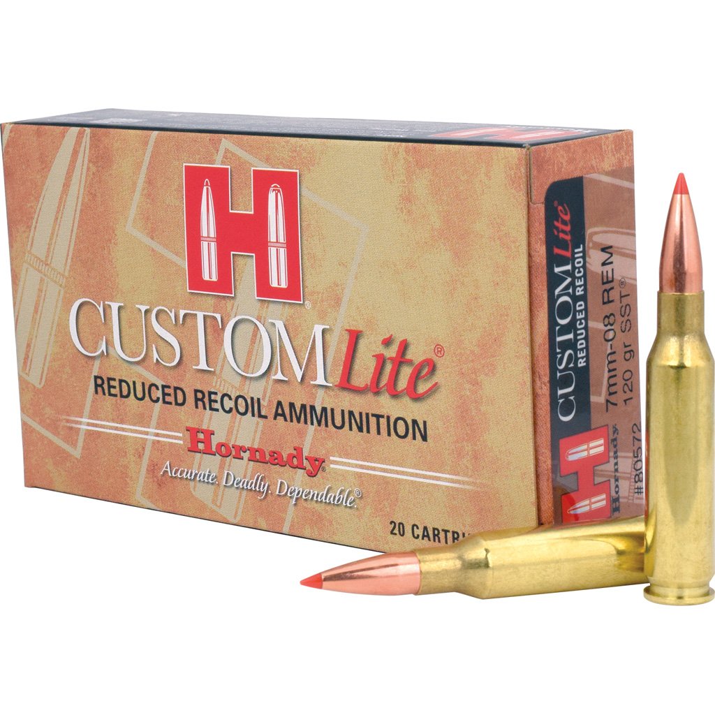 Hornady Custom Lite Rifle Ammo 7mm-08 Rem 120 Gr. Sst 20 Rd.