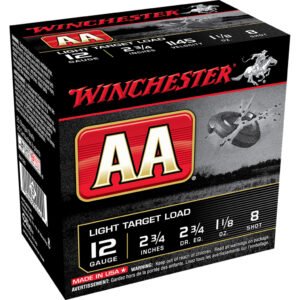 Winchester Aa Light Target Load 12 Gauge 2.75 In. 1 1-8 Oz. 8 Shot 25 Rd.
