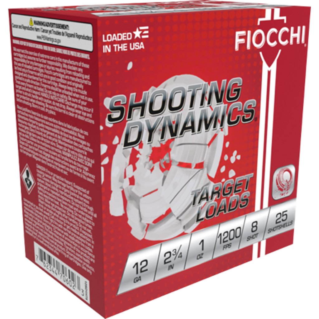 Fiocchi Shooting Dynamics Light Dynamic Load 12 Ga. 2.75 In. 1 Oz. 8 Shot 25 Rd.