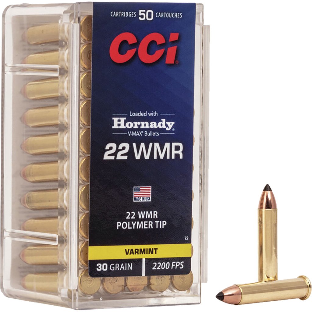 Cci Varmint Rimfire Ammo 22 Mag 30 Gr. V-max Polymer Tip 50 Rd.