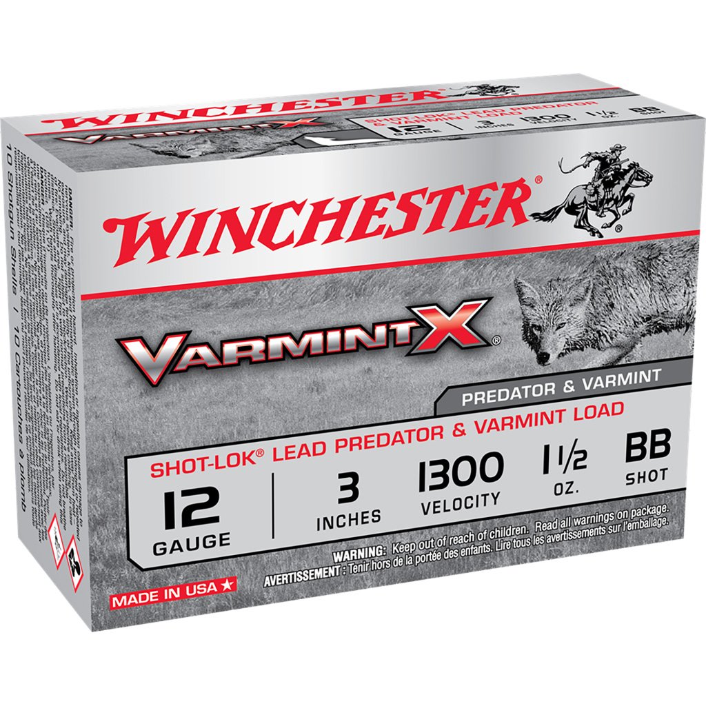 Winchester Varmint X Shot-lok Load 12 Ga. 3 In. 1 1-2 Oz. Bb Shot 10 Rd.