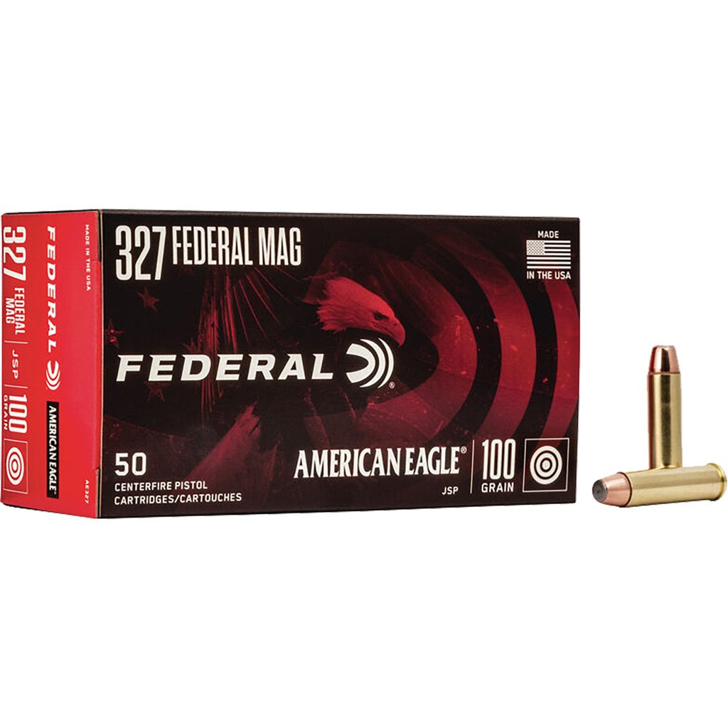 Federal American Eagle Pistol Ammo 327 Fed Mag 100 Gr. Soft Point 50 Rd.