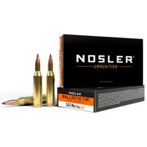 Nosler Ballistic Tip Rifle Ammunition 243 Win 70 Gr. Sp 20 Rd.