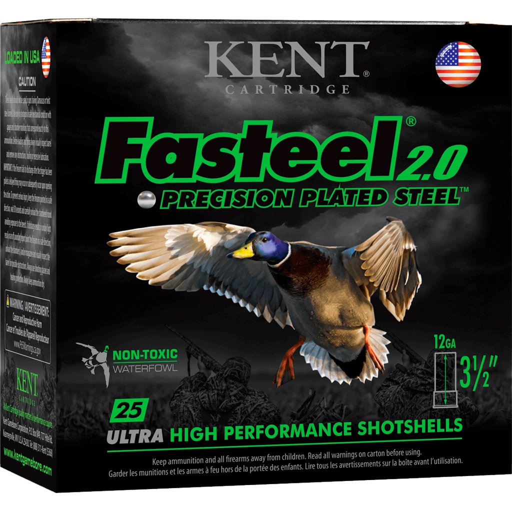Kent Fasteel Precison Plated Steel Load 12ga. 3 1-2in. 1 1-2oz. Bb 2 25 Rd.