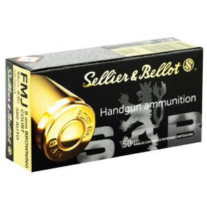 Sellier & Bellot Pistol Ammo 380 Auto-9mm Browning Crt 92gr. Fmj 50 Rd.