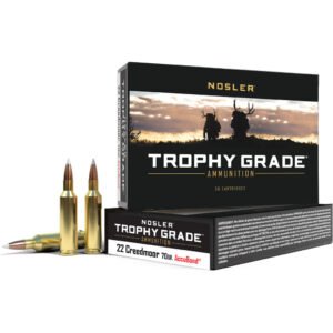 Nosler Trophy Grade Rifle Ammunition 22 Creedmoor 70 Gr. Sp 20 Rd.