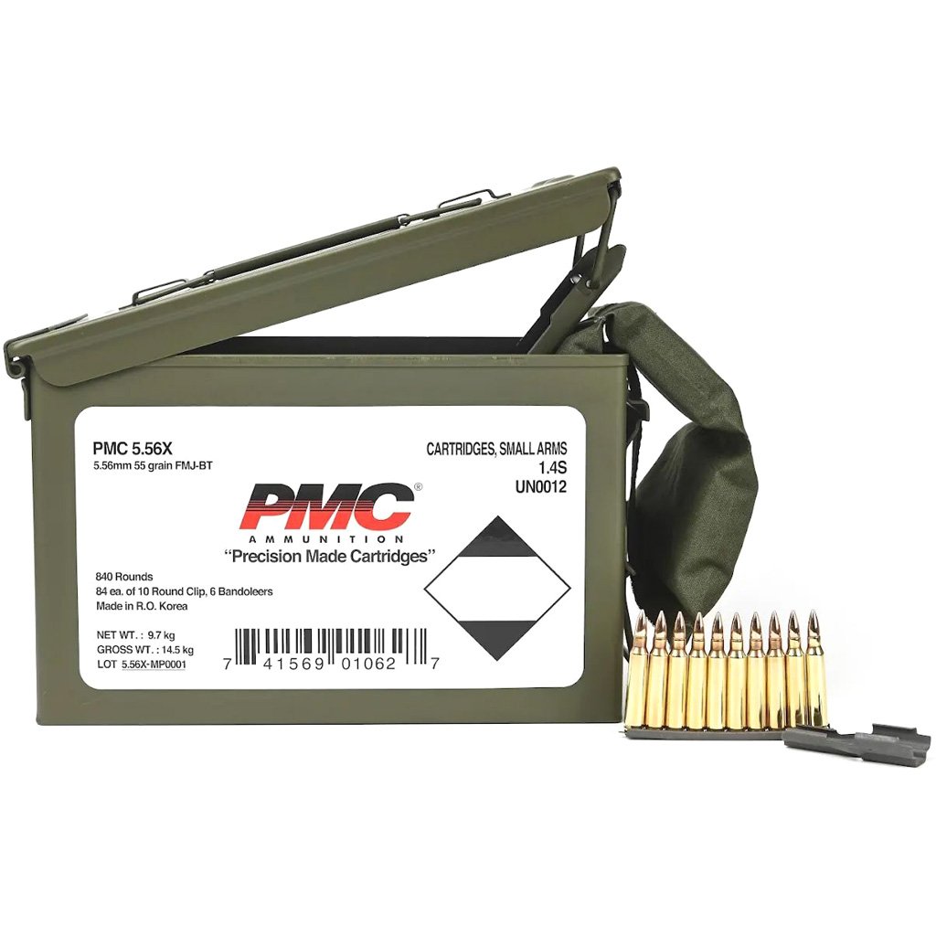 Pmc X-tac Rifle Ammo Metal Box 5.56 55 Gr. Fmj 840 Rd.