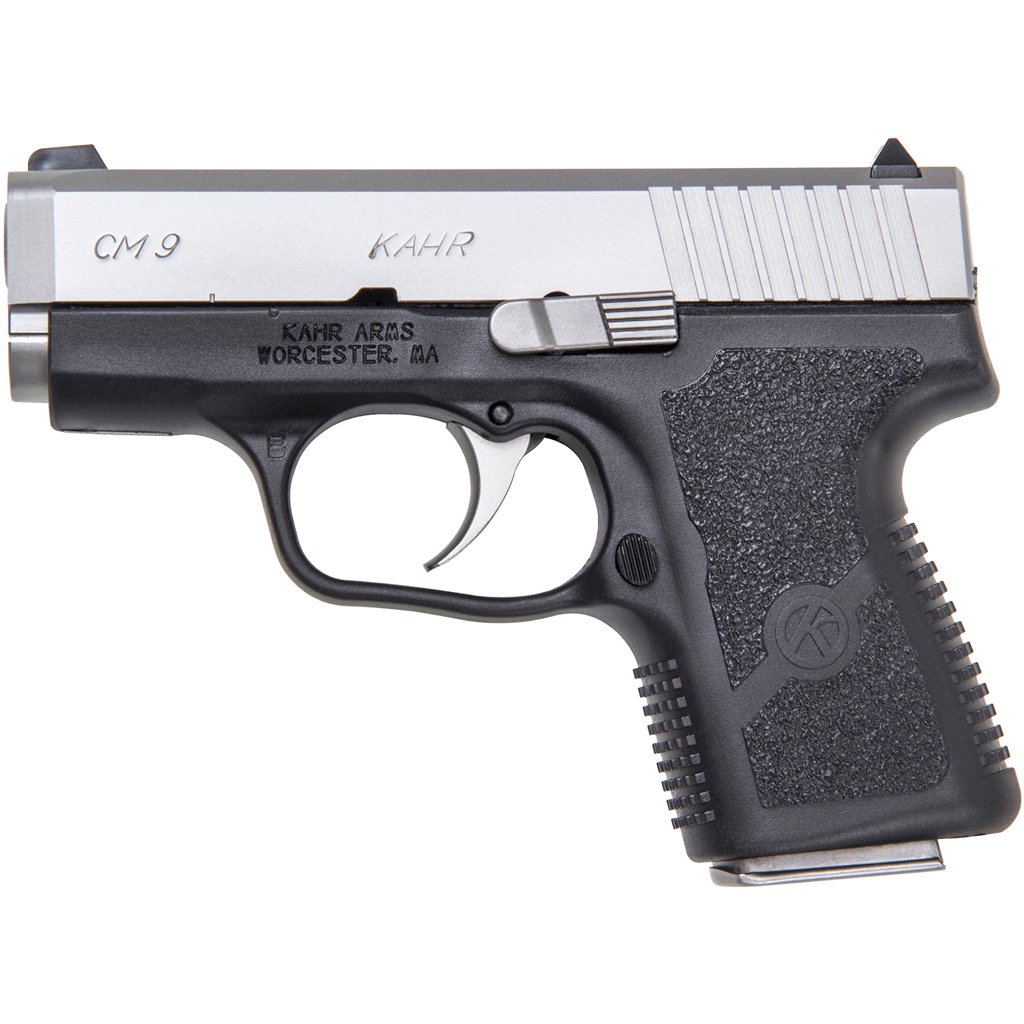 Kahr Cm9 Pistol With Night Sights 9mm 3.1 In. Two Tone Black And Stainless 6 Rd.