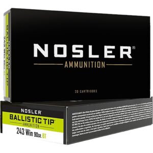 Nosler Ballistic Tip Rifle Ammunition 243 Win. 90 Gr. Bt Sp 20 Rd.