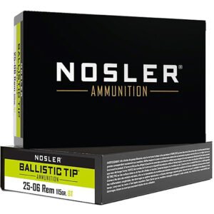Nosler Ballistic Tip Rifle Ammunition 25-06 Rem. 115 Gr. Bt Sp 20 Rd.
