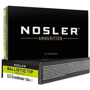 Nosler Ballistic Tip Rifle Ammunition 6.5mm Creedmoor 120 Gr. Bt Sp 20 Rd.