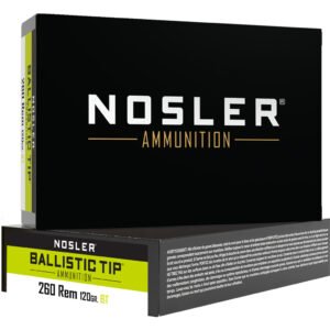 Nosler Ballistic Tip Rifle Ammunition 260 Rem. 120 Gr. Bt Sp 20 Rd.
