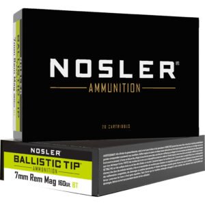 Nosler Ballistic Tip Rifle Ammunition 7mm Rem. Mag. 160 Gr. Bt Sp 20 Rd.