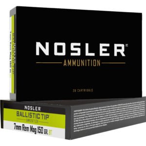 Nosler Ballistic Tip Rifle Ammunition 7mm Rem. Mag. 150 Gr. Bt Sp 20 Rd.