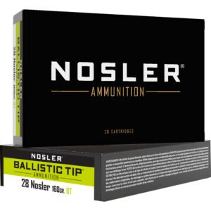Nosler Ballistic Tip Rifle Ammunition 28 Nosler 160 Gr. Bt Sp 20 Rd.