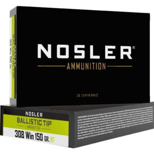 Nosler Ballistic Tip Rifle Ammunition 308 Win. 150 Gr. Bt Sp 20 Rd.