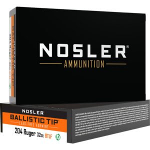 Nosler Varmint Ballistic Tip Rifle Ammunition 204 Ruger 32 Gr. Btlf Sp 20 Rd.