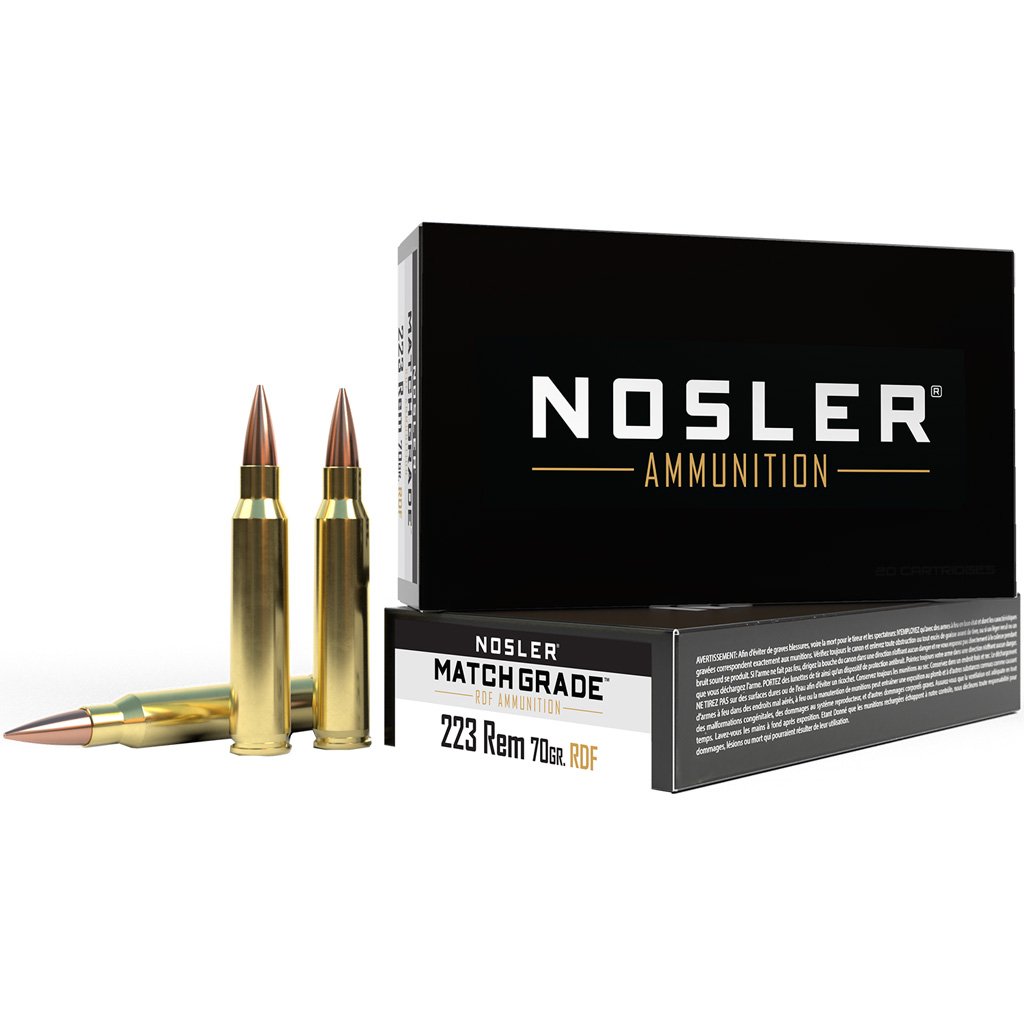 Nosler Match Grade Rifle Ammunition 223 Rem. 70 Gr. Rdf Hpbt 20 Rd.