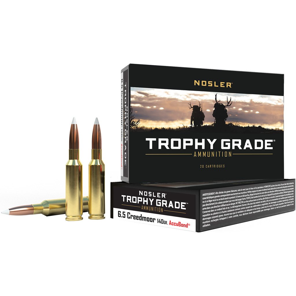 Nosler Trophy Grade Rifle Ammunition 6.5 Creedmoor 140 Gr. Ab Sp 20 Rd.