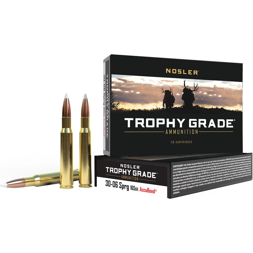 Nosler Trophy Grade Rifle Ammunition 30-06 Sprg 165 Gr. Ab Sp 20 Rd.