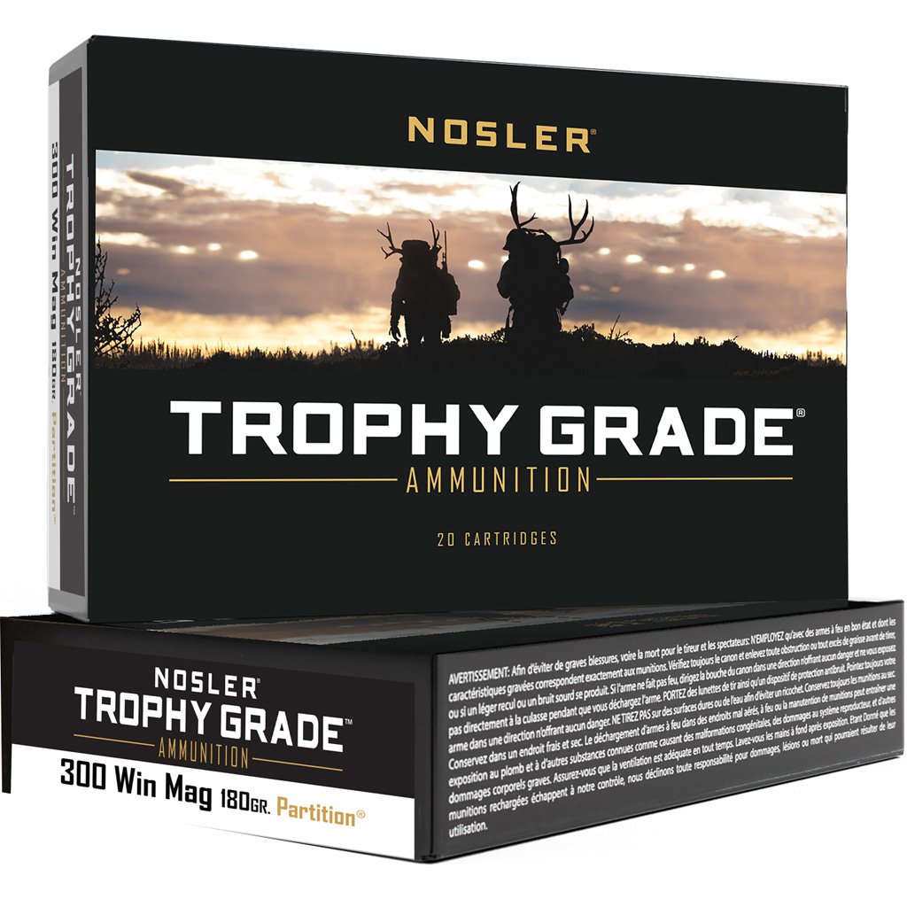 Nosler Trophy Grade Rifle Ammunition 300 Win. Mag. 180 Gr. Pt Sp 20 Rd.