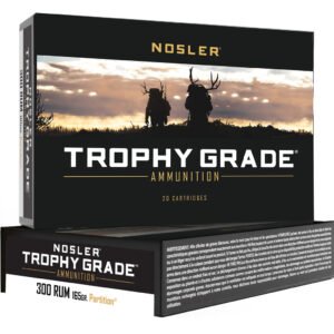 Nosler Trophy Grade Rifle Ammunition 300 Rum 165 Gr. Ab Sp 20 Rd.
