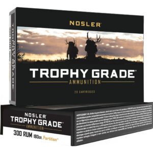 Nosler Trophy Grade Rifle Ammunition 300 Rum 180 Gr. Pt Sp 20 Rd.