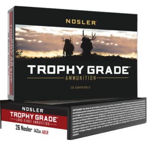 Nosler Trophy Grade Long Range Rifle Ammunition 26 Nosler 142 Gr. Ablr Sp 20 Rd.
