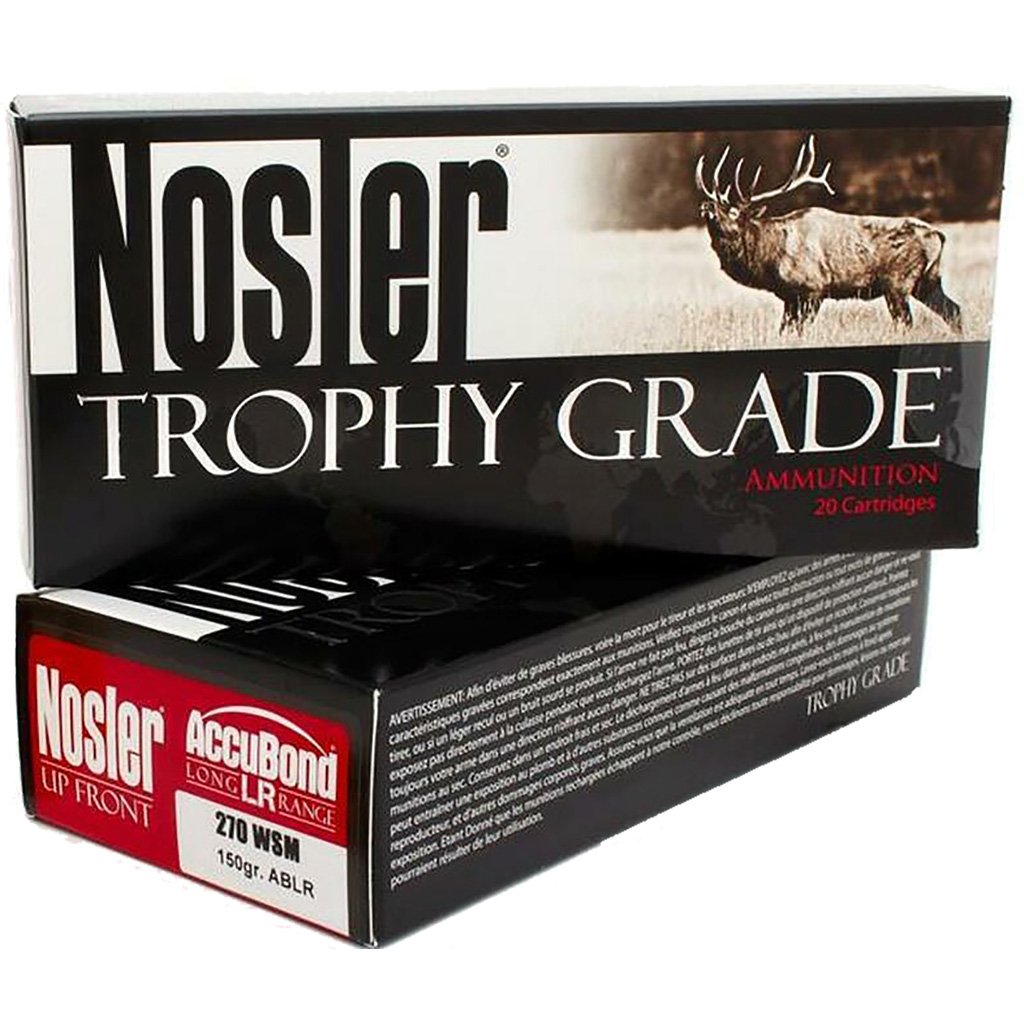 Nosler Trophy Grade Long Range Rifle Ammunition 270 Wsm 150 Gr. Ablr Sp 20 Rd.