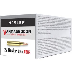 Nosler Varmageddon Rifle Ammunition 22 Nosler 62 Gr. Vg Hpfb 50 Rd.